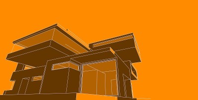 3D插图建筑建筑。