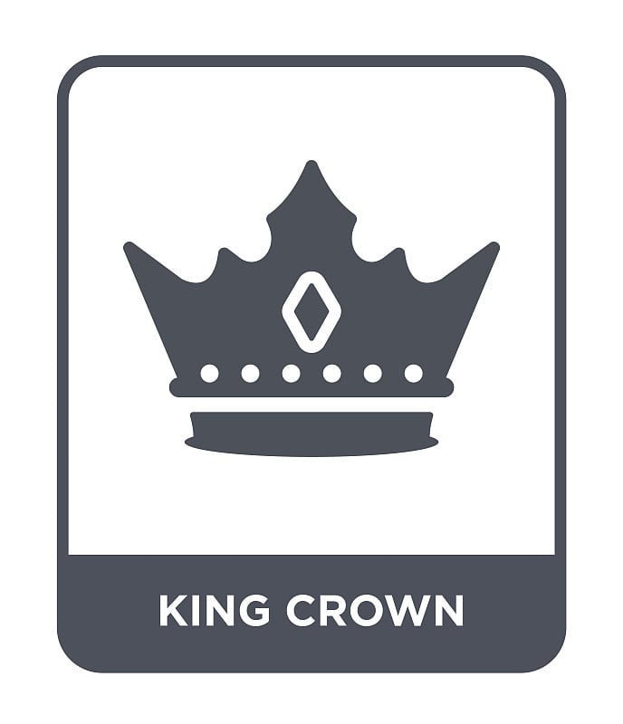 king crown icon vector on white background, king c