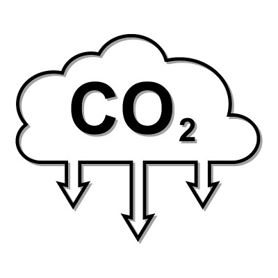 图标二氧化碳排放二氧化碳云带有阴影。减少二氧化碳气体排放的经营理念