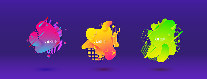 Abstract design set of liquid shapes