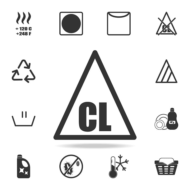 Only chlorinated bleaches are allowed icon. Detail