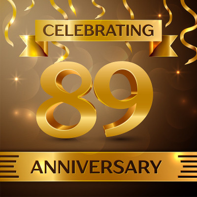 Eighty nine Years Anniversary Celebration Design. 