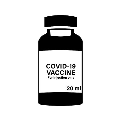 疫苗瓶的简单说明。Covid-19冠状病毒疫苗概念