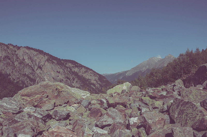 Closeup view of mountains scene in national park D