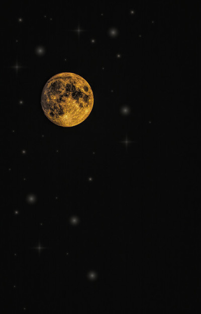 星空下的满月