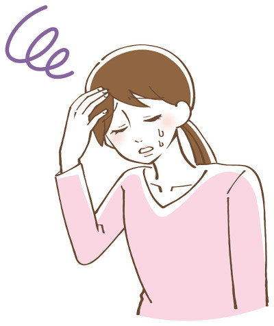 贫血头晕女性矢量插图