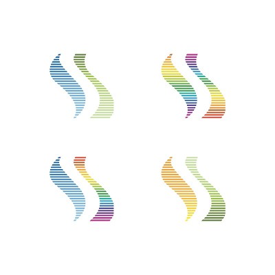 字母S波谱标志矢量孤立在白色背景