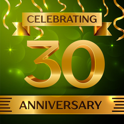 Realistic Thirty 30 Years Anniversary Celebration 