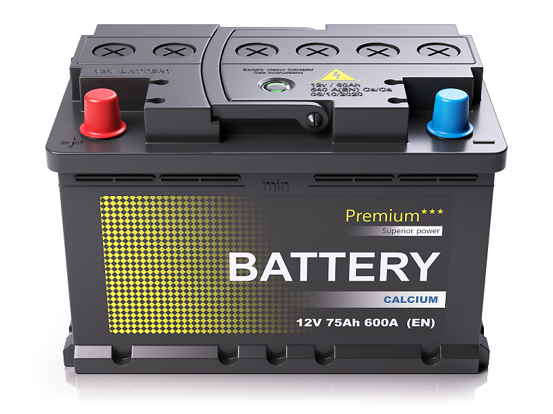 新款黑色汽车蓄电池12v