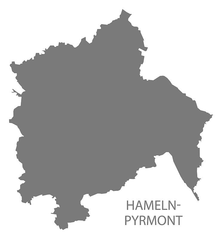 Hameln-Pyrmont grey县地图德国下萨克森州DE