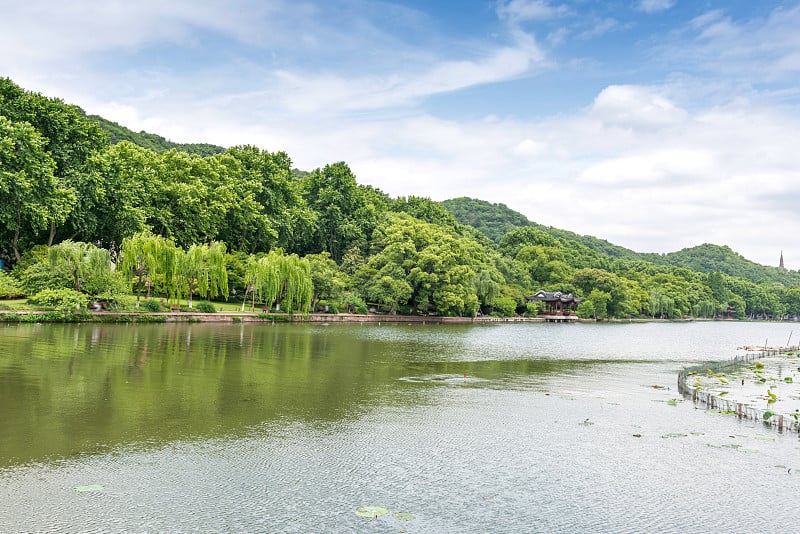 风景迷人的西湖，杭州，中国