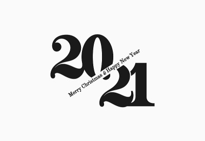2021年新年快乐模板。设计横幅，贺卡，网页，礼品卡，小册子或印刷。平面向量插图。孤立在白色背景上。