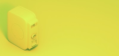黄色复古相机3d插图3d渲染