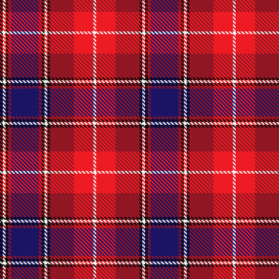 Tartan plaid seamless pattern blue red white line 