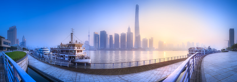 上海天际线的城市