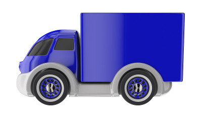 送货卡车。三维渲染