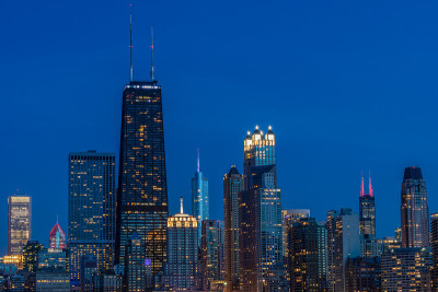 美丽的芝加哥城市夜景