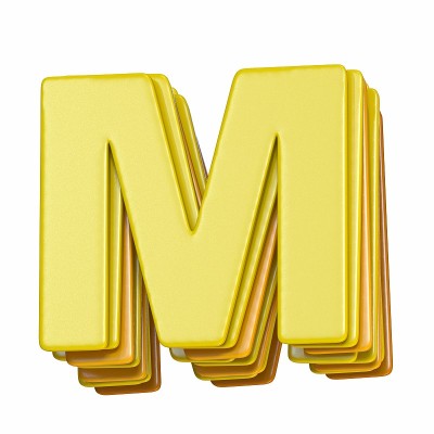 黄色字体字母M 3D