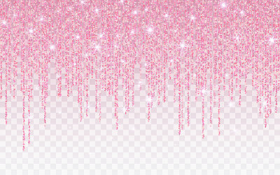 Pink glitter sparkle on a transparent background. 