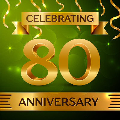Realistic Eighty 80 Years Anniversary Celebration 