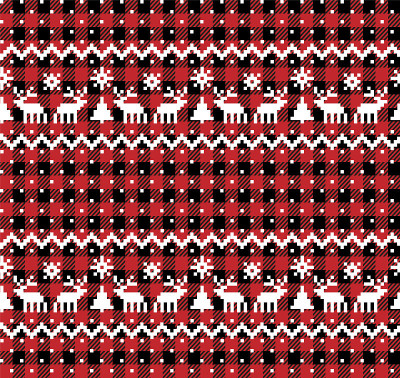Christmas and New Year pattern at Buffalo Plaid. F