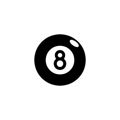 水池8球矢量图标。孤立台球运动球的扁平表情符号，表情符号-向量