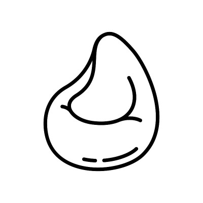 豆袋椅。舒适椅袋的线性图标