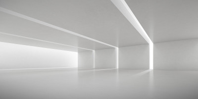抽象的建筑空间，室内用混凝土墙。3 d渲染。