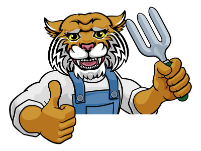 野猫园丁园艺动物吉祥物