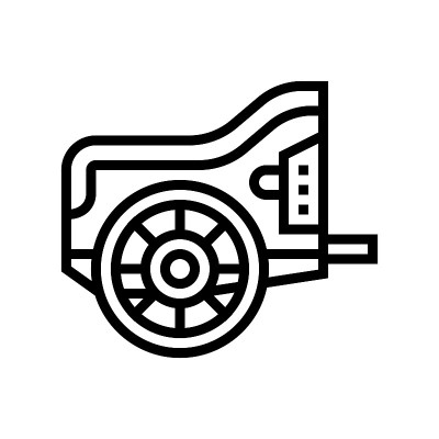 战车古希腊线图标矢量插图