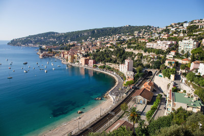 蔚蓝海岸(Cote d’azur)的全景