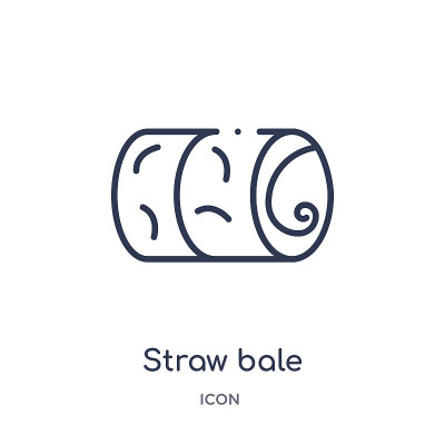 Linear straw bale icon from Agriculture farming an