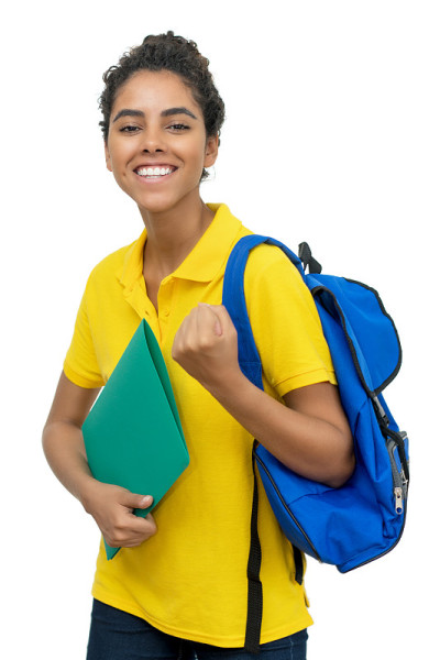 欢呼的南美女学生