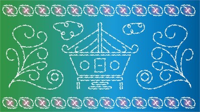 织物“sasirangan”向量典型的班加尔部落，纹理抽象背景壁纸与传统的房子“鲁玛班加尔”的主题和
