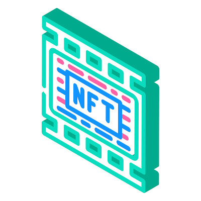 非ft电影等距图标矢量插图