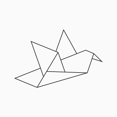折纸鸟。线条几何形状的艺术折叠纸。向量