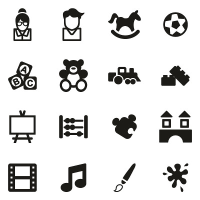 Kindergarten or Day Care Icons