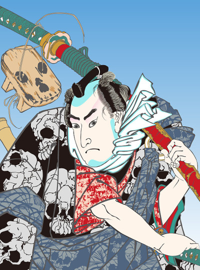UKIYOE “ kunhiyoshi moyou shoyodaki nozarashisuke 