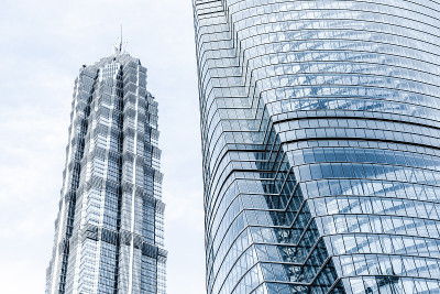 陆家嘴金融中心的现代化建筑