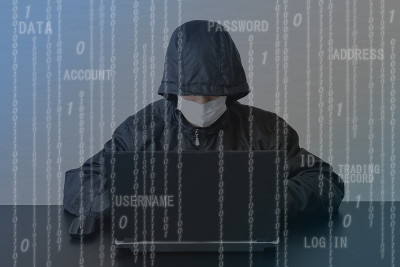 网络犯罪图像，黑客利用个人电脑