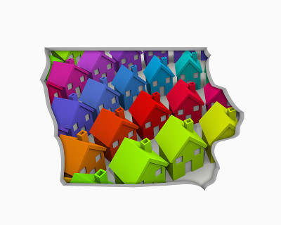 爱荷华州IA Homes Homes地图新房地产开发3d插图
