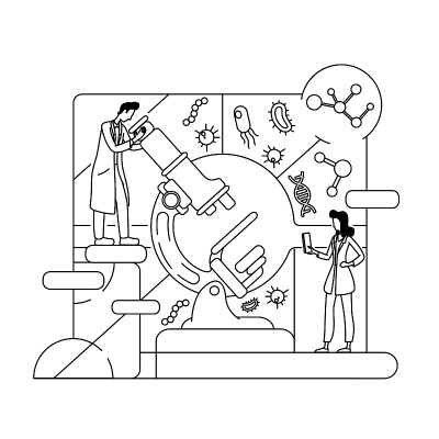 科学研究细线概念矢量插图