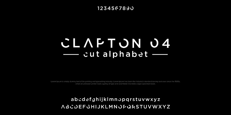 现代抽象数字字母字体。最小的技术排版，创意城市运动时尚未来主义字体和数字。矢量图