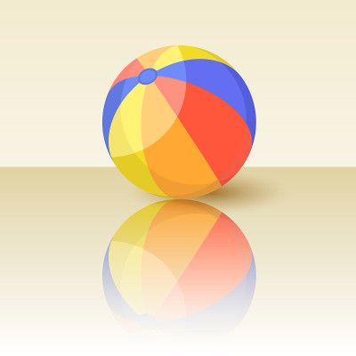 彩色沙滩球矢量插图