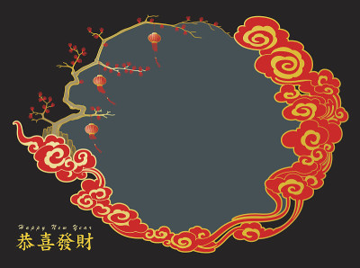 《中国新年艺术背景》(《恭喜发财》)EPS10