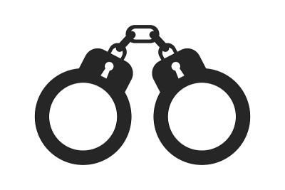 手铐。简单的图标。平面设计的平面风格元素。向量EPS10插图。