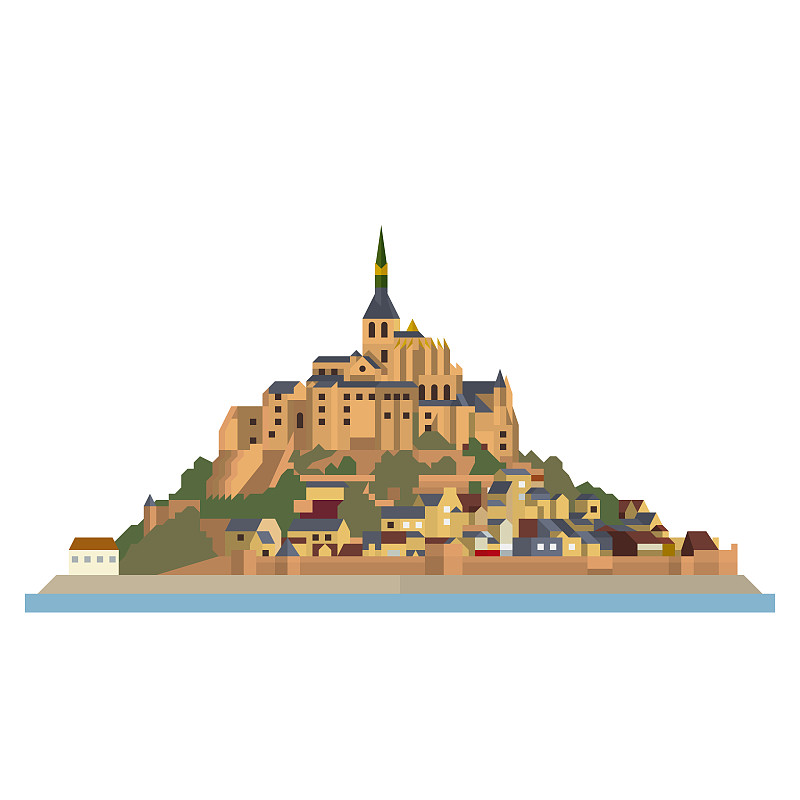 Le Mont-Saint-Michel平面设计图标