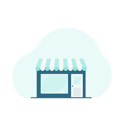 Warehouse icon. Cool tones. Vector illustration, f