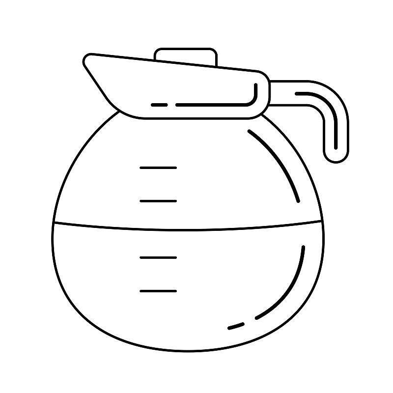 Coffee pot vector line icon