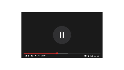 现代视频播放器设计模板。手机模型，视频播放器，应用程序，用户界面。频道，博客或社会媒体概念。矢量插图
